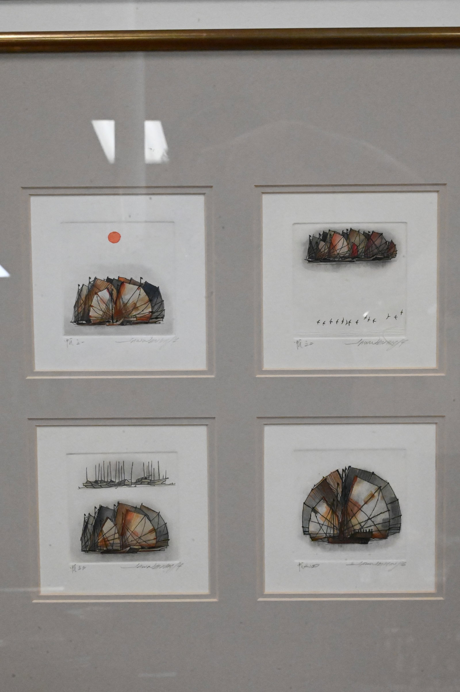 Six Framed Decorative Etchings - 6