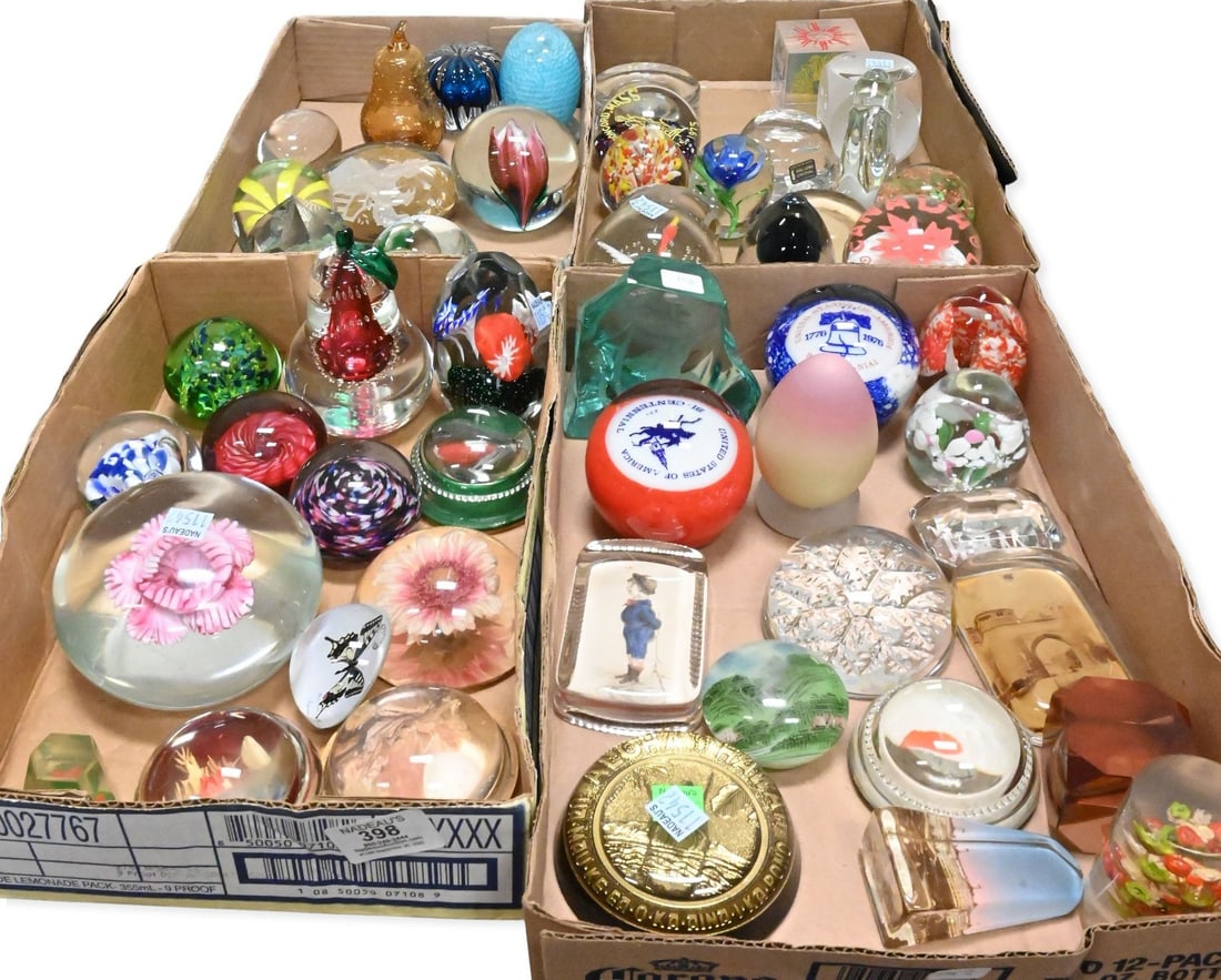 Four Box Lots of Art Glass Paperweights (1 of 5)