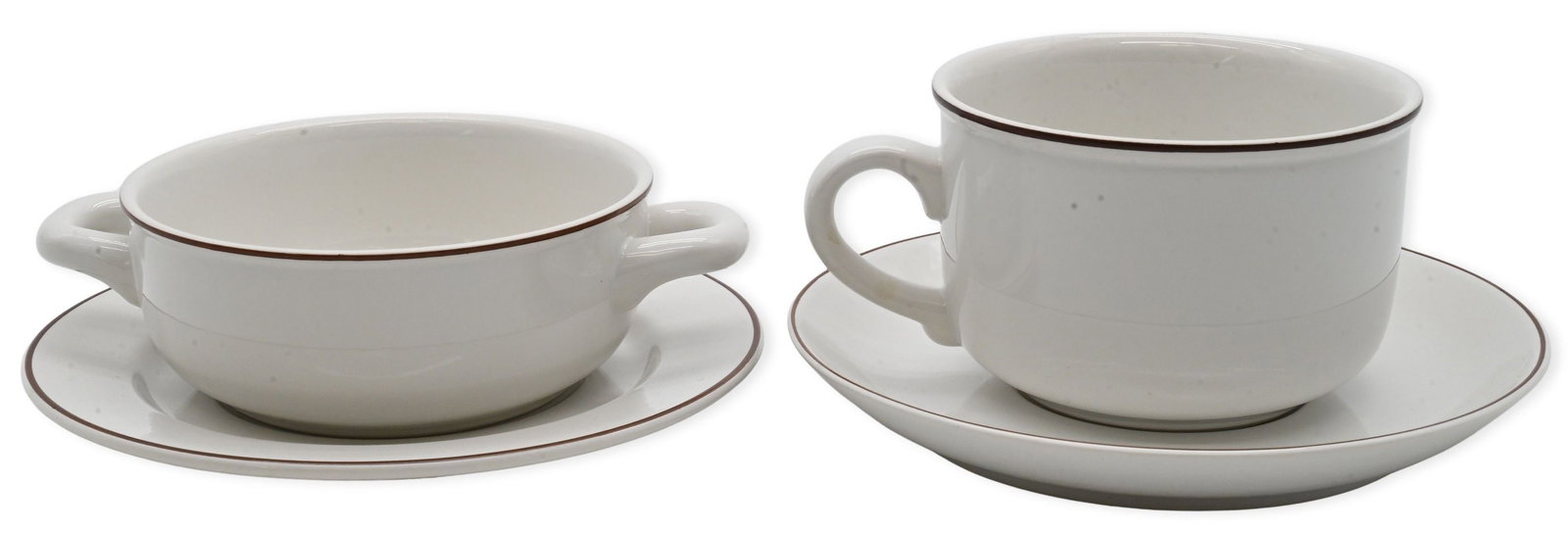 73 Piece Villeroy & Boch "Boutique" Porcelain Dinner Service: 73 Piece Villeroy & Boch "Boutique" Porcelain Dinner Service to include 12 double handled soups, 12 soup saucers, 4 large mugs/flat cups, 17 mug/flat cup saucers, 12 teacup saucers, along with 17