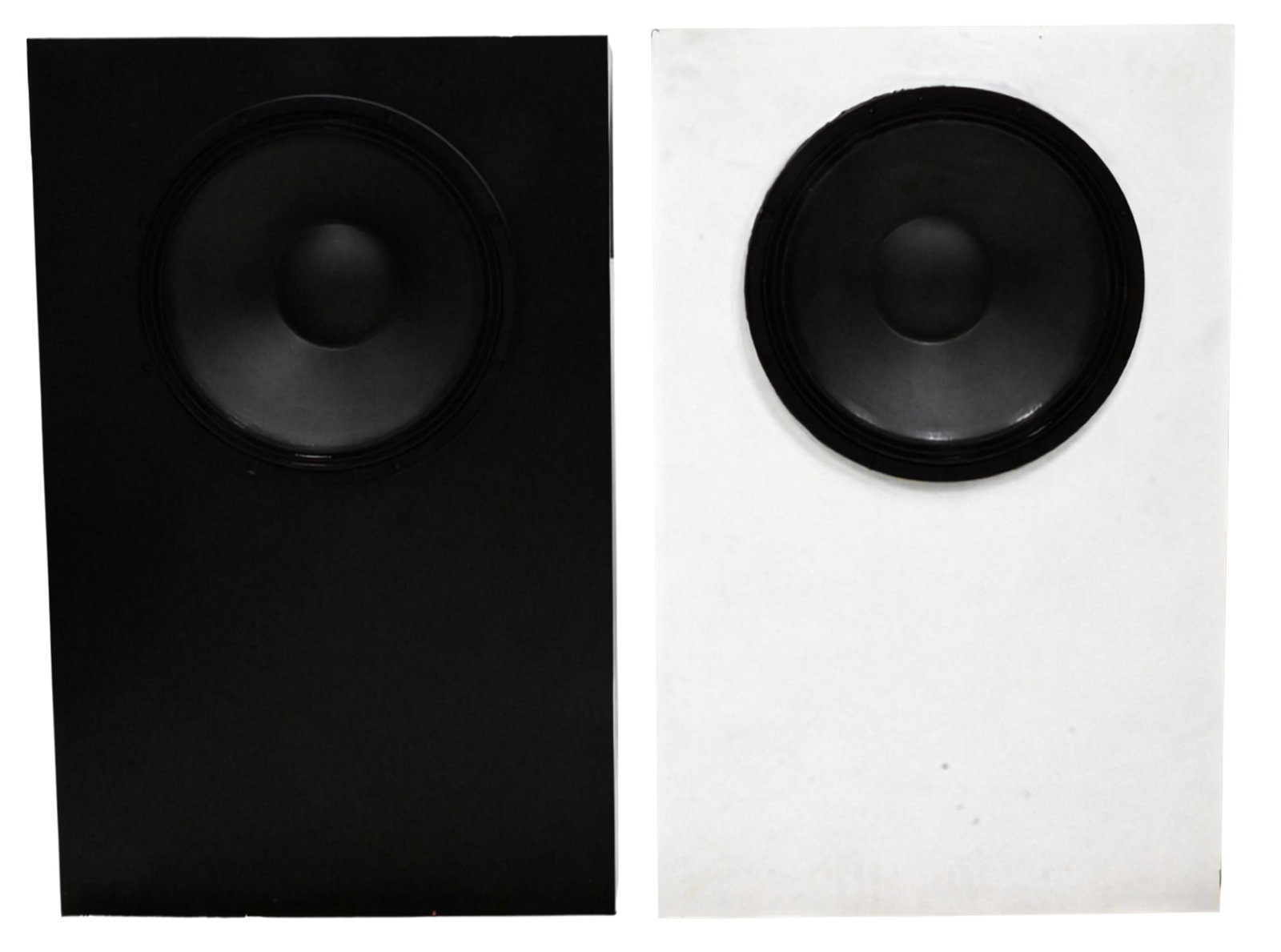Pair of Krix Experience Sound Speekers: Pair of Krix Experience Sound Speekers model KX-4010.3, one white and one black cabinet, height 42", width 26 1/2", depth 18"