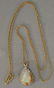14K gold chain and pendant with teardrop opal