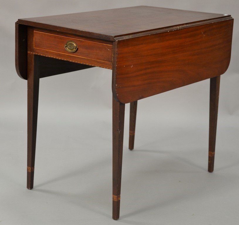 Federal mahogany drop leaf Pembroke table with drawer (1 of 5)