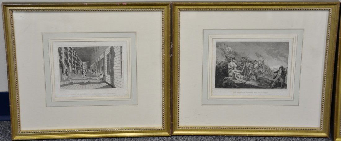 Set of ten framed black and white engravings including (1 of 8)