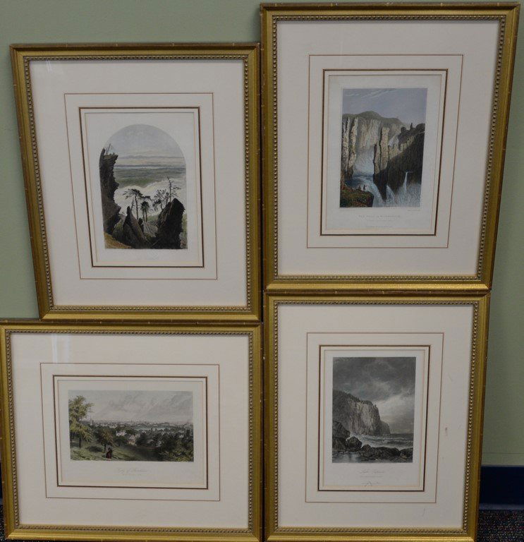 Set of ten colored steel engravings including: Set of ten colored steel engravings including Yellowstone Thomas Moran, Catskills, Baltimore, William Hart, etc. sight size 10" x 7" and 7" x 10". Provenance: Property from Credit Suisse's Americana C