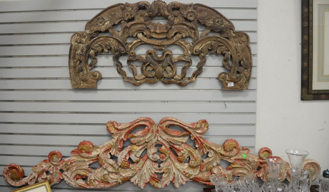 Two carved wall hangings. ht. 21in., lg. 47in. & ht. (1 of 4)