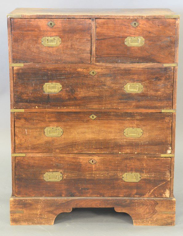 Camphorwood campaign style chest with brass trim. ht. (1 of 5)