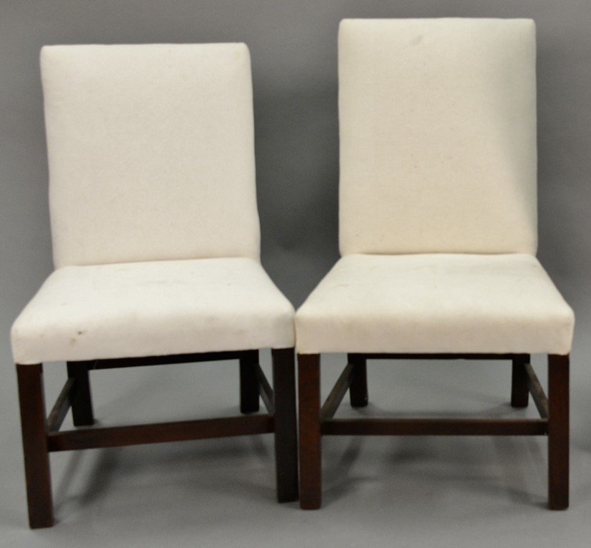 Pair of George II mahogany side chairs, 18th century. (1 of 5)