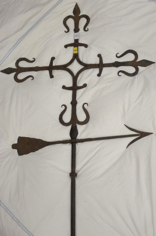 Wrought iron directional weathervane, 19th century. (1 of 3)