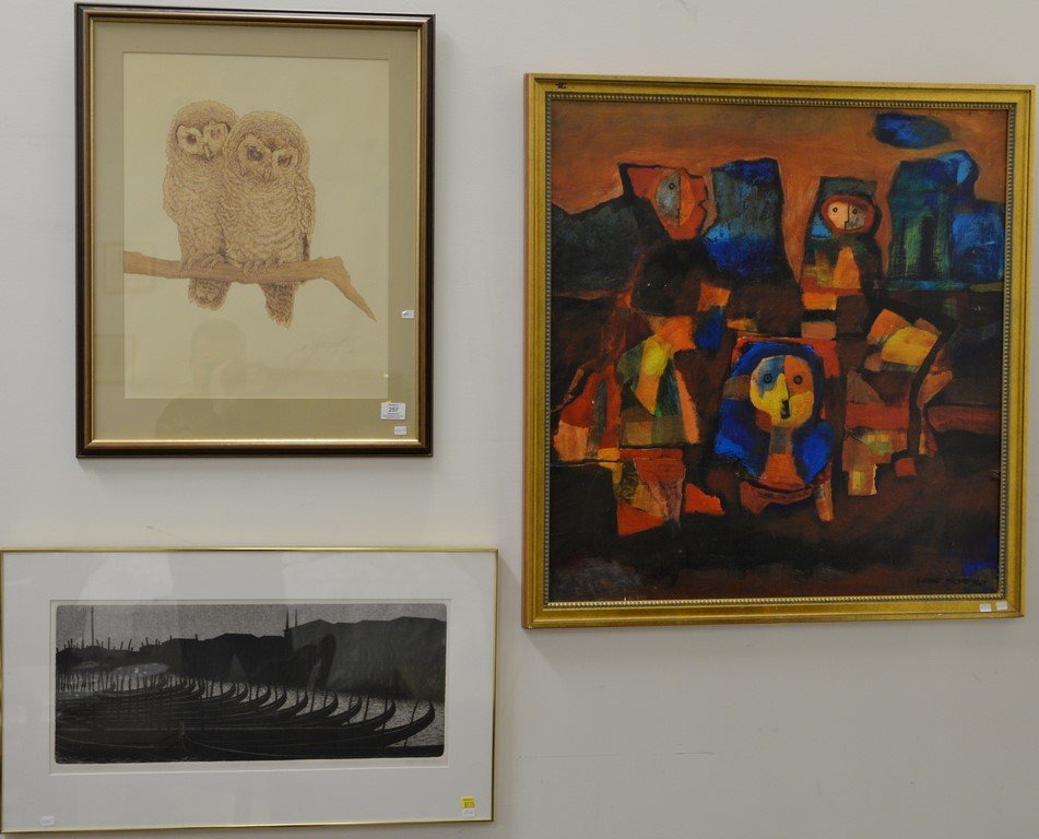 Five paintings to include R. Brent Malone 1967 oil on (1 of 6)