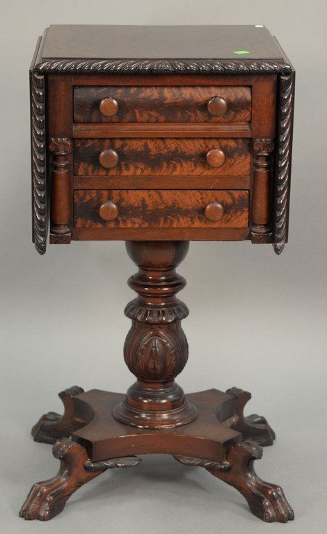 Federal style mahogany sewing stand having drop leaves (1 of 4)