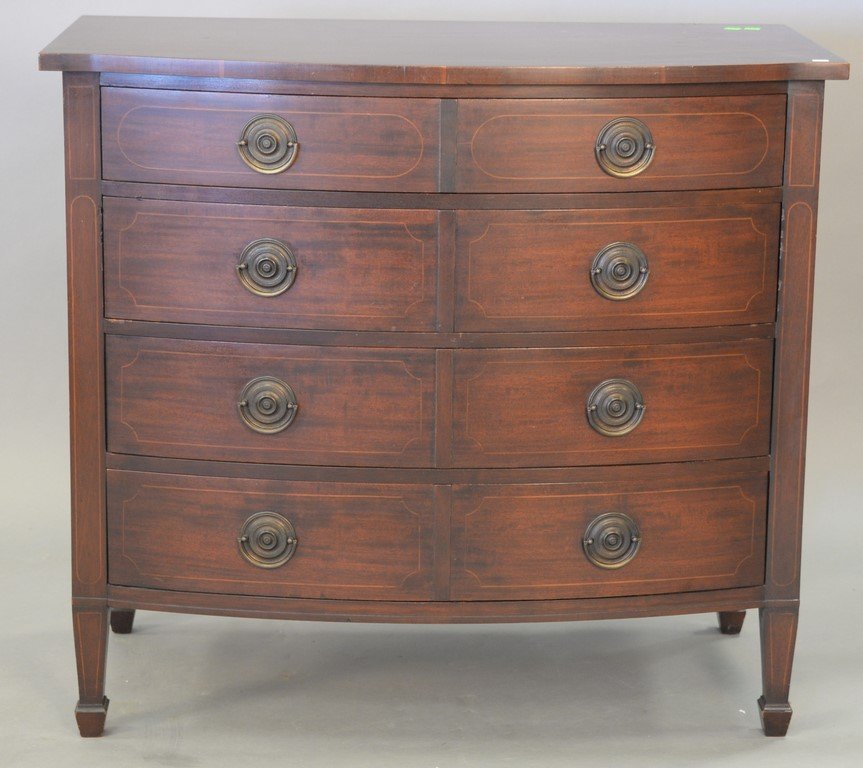 Two piece lot to include Kittinger Colonial: Two piece lot to include Kittinger Colonial Williamsburg bed and Kittinger mahogany chest marked Kittinger Buffalo. ht. 35in., wd. 37 1/2in., dp. 20in.