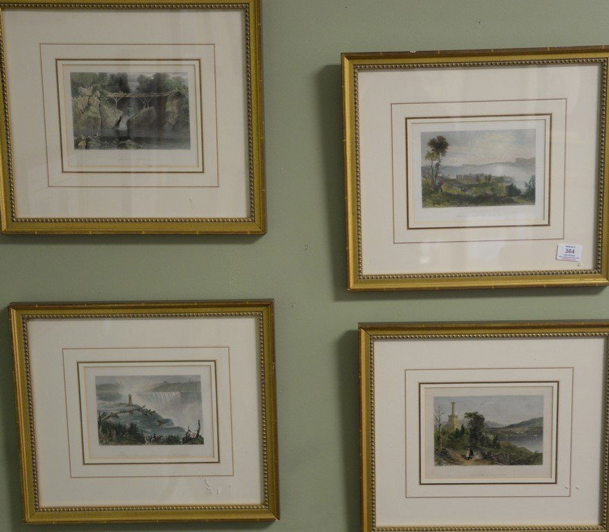 Set of ten colored engravings framed and matted (1 of 3)