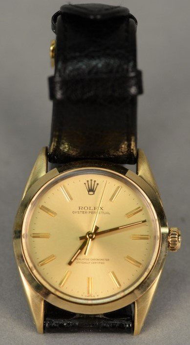 Rolex gold shell over stainless steel Oyster Perpetual: Rolex gold shell over stainless steel Oyster Perpetual wristwatch model 1024, sn-7663691.