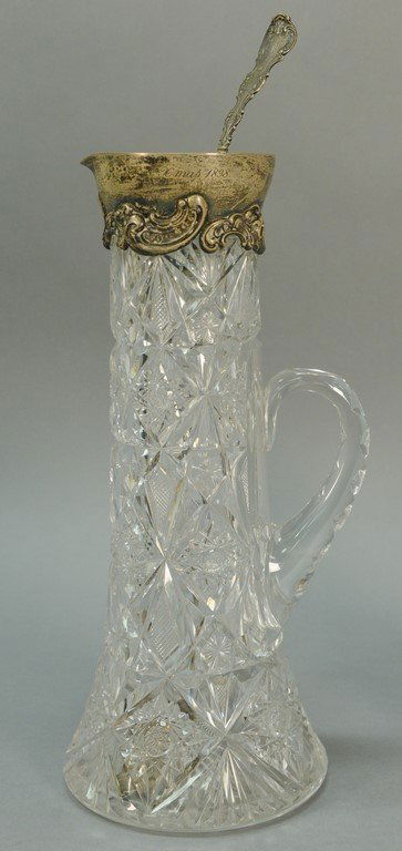 Two piece lot to include cut glass pitcher with (1 of 4)