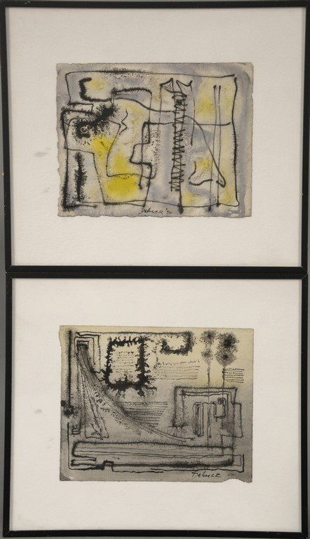 Dorothy Dehner (American, 1901-1994)  two watercolors (1 of 4)