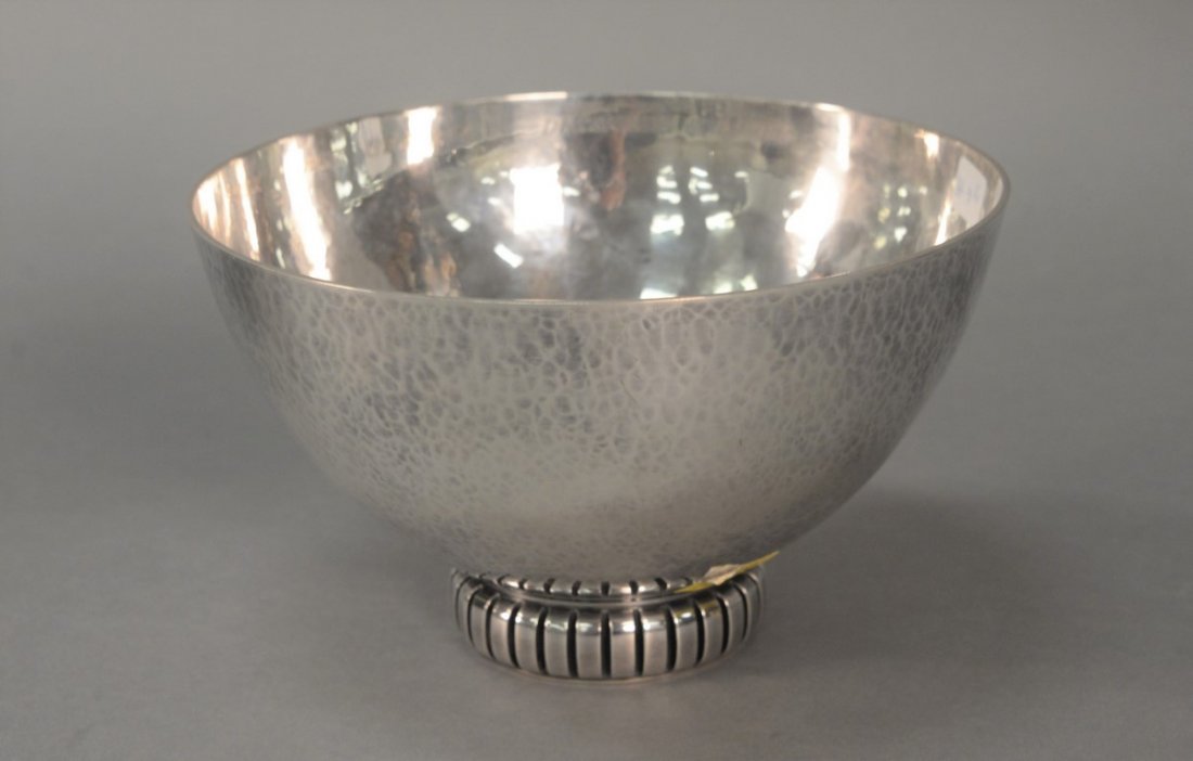 Cohr Denmark hand hammered sterling silver footed bowl, (1 of 7)