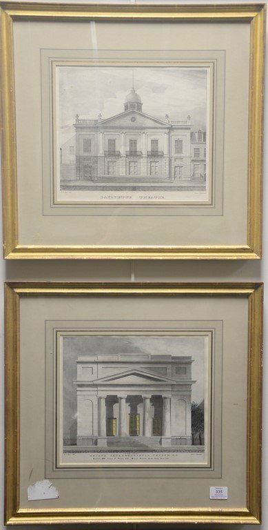 Pair of Architectural lithographs  Anthony Imberts (1 of 3)