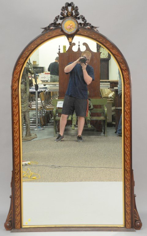 Victorian rosewood pier mirror having hand painted (1 of 5)