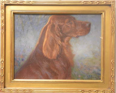 Henry Rankin Poore (1859-1940) oil on artist board: Henry Rankin Poore (1859-1940) oil on artist board "Red Setter" signed lower right: HR Poore 10 3/4" x 13 3/4" Provenance: Sold at Pook & Pook Inc. 2007 $2,340.