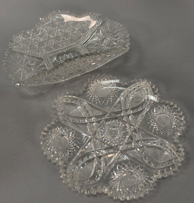 Two American Brilliant cut glass dishes including a (1 of 3)
