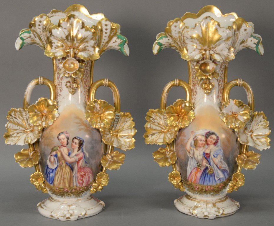 Pair of Victorian large French porcelain vases, each (1 of 15)
