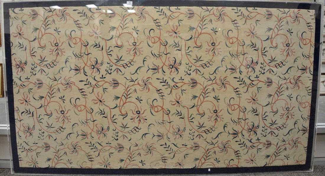 Textile panel with embroidered floral designs, probably (1 of 7)