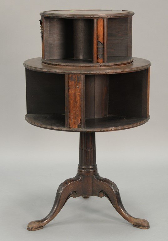 George IV mahogany two tier revolving book stand, each (1 of 5)
