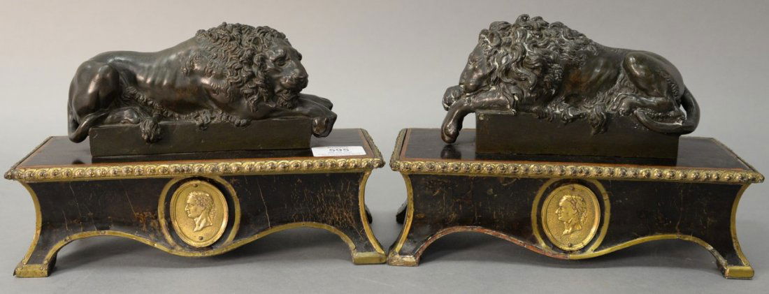 After Guiseppe Boschi (1760-1821)  two bronzes  Lion (1 of 7)