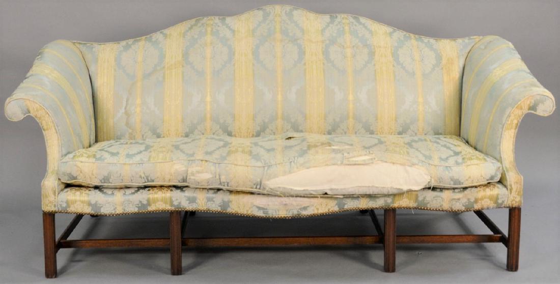 George II sofa having shaped camel back and rolled arms (1 of 4)