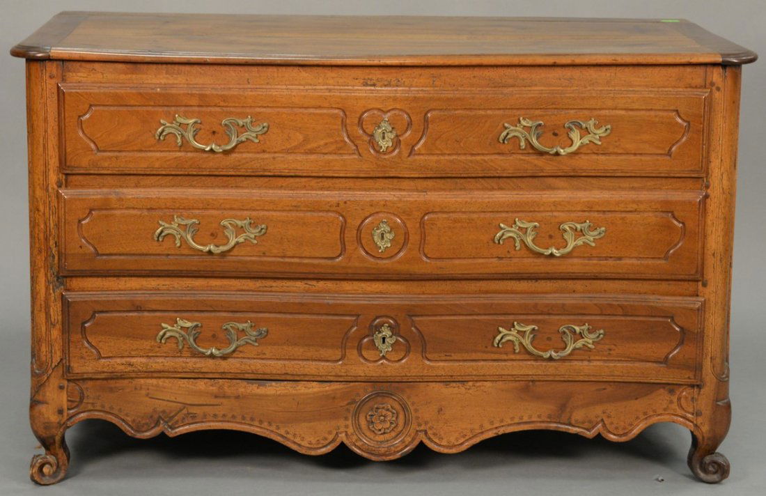 Louis XV fruitwood commode with three drawers, 18th (1 of 5)