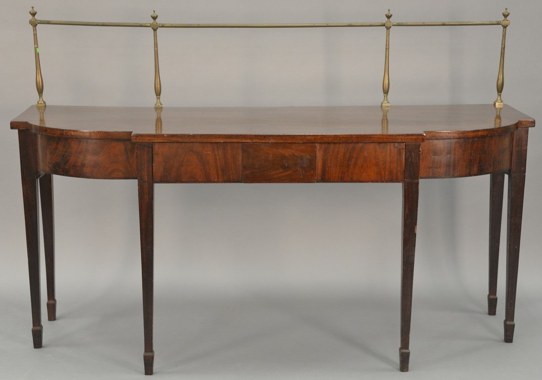 George III mahogany sideboard having brass gallery on (1 of 7)
