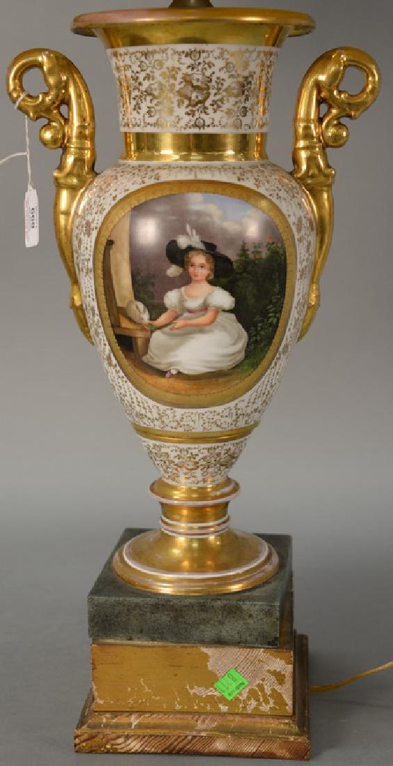 French Porcelain hand painted urn having landscape (1 of 5)