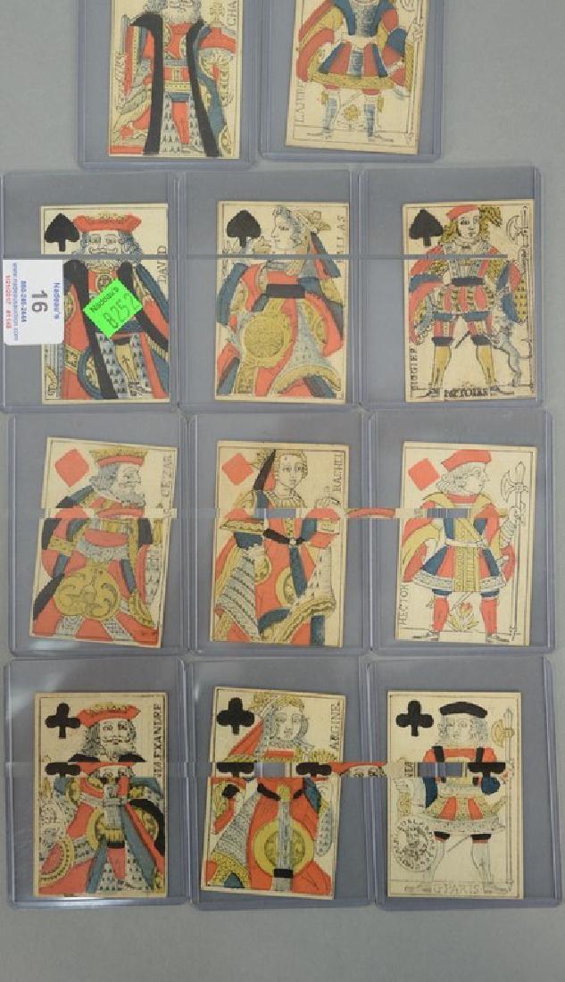 Early French playing cards, set of twelve with Kings, (1 of 5)