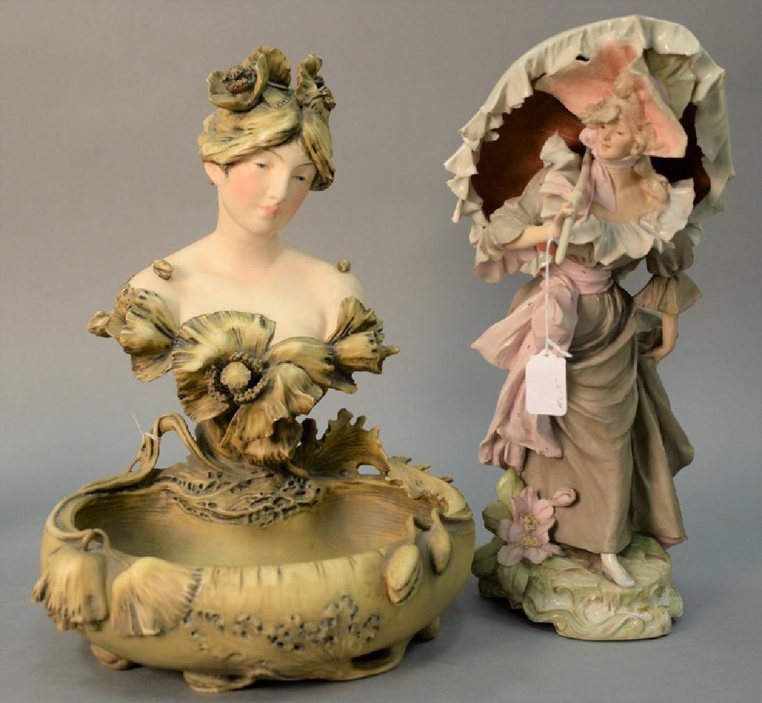 Two porcelain figures including Royal Dux Bohemia (1 of 8)