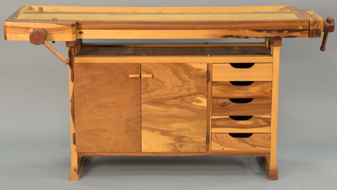 Two piece lot to include a custom woodworkers bench and (1 of 5)