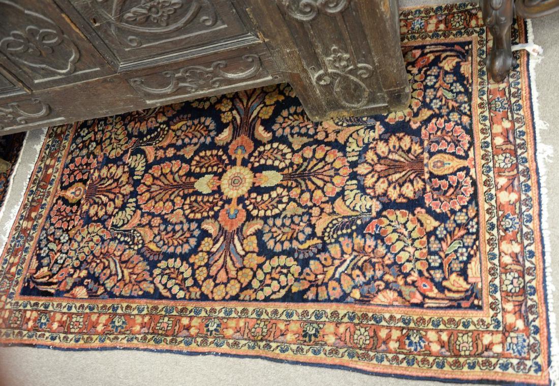 Blue Sarouk Oriental throw rug, 3'2" x 4'9". (1 of 3)