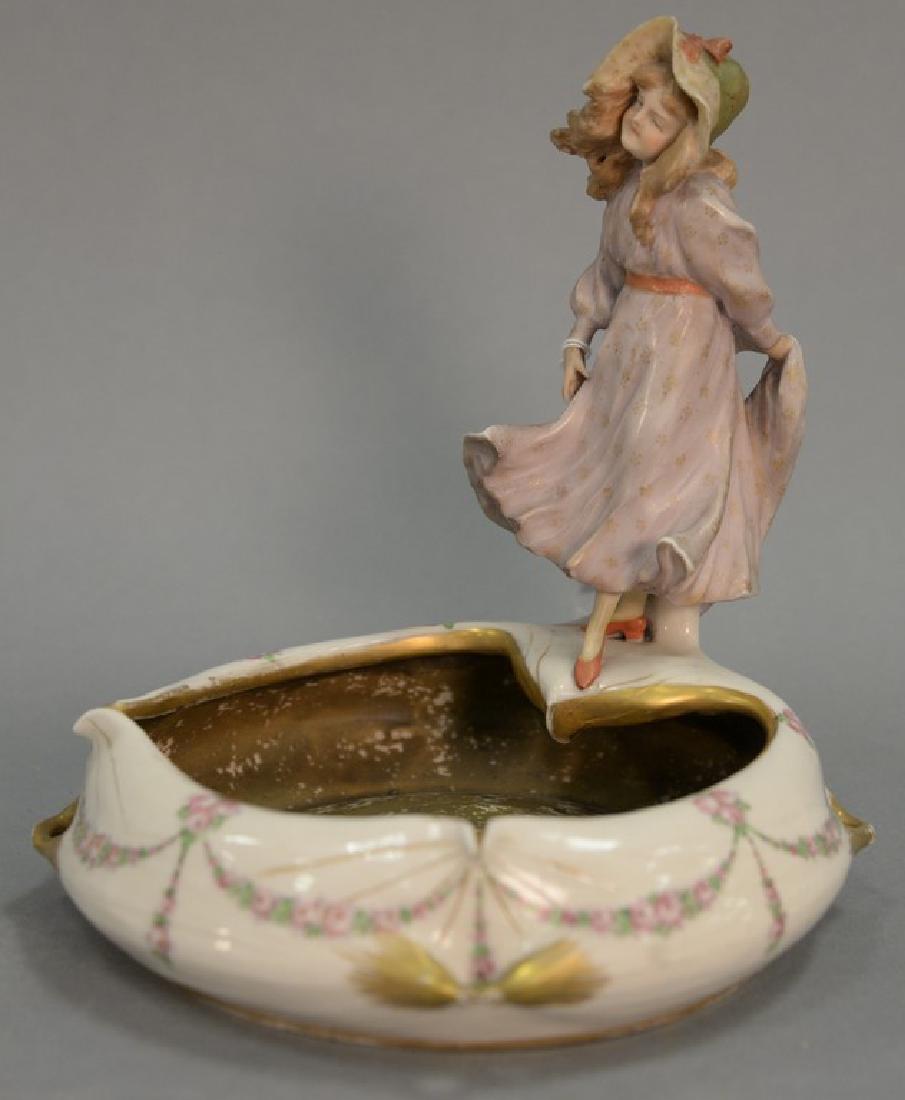 Amphora Turn Teplitz figural hand painted dish. ht. (1 of 3)