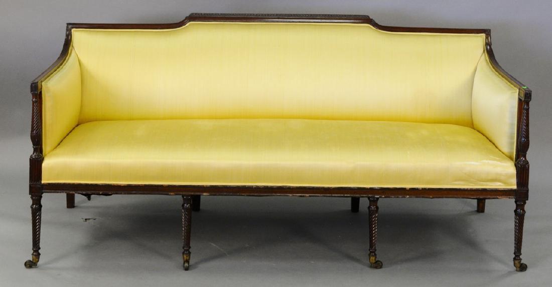 Silk upholstered sofa. (1 of 5)