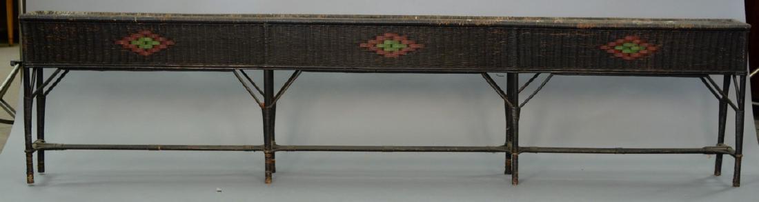 Long Victorian wicker window planter, ht. 29in., lg. (1 of 5)