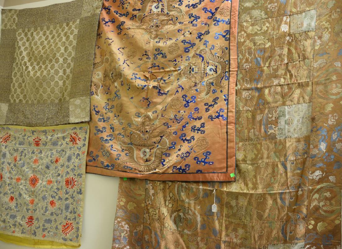 Five Chinese silk embroidered pieces including five (1 of 5)