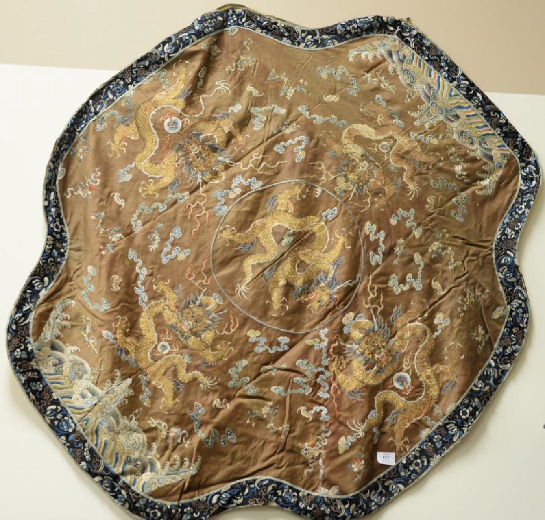 Chinese silk embroidered kesi having gold thread five (1 of 5)