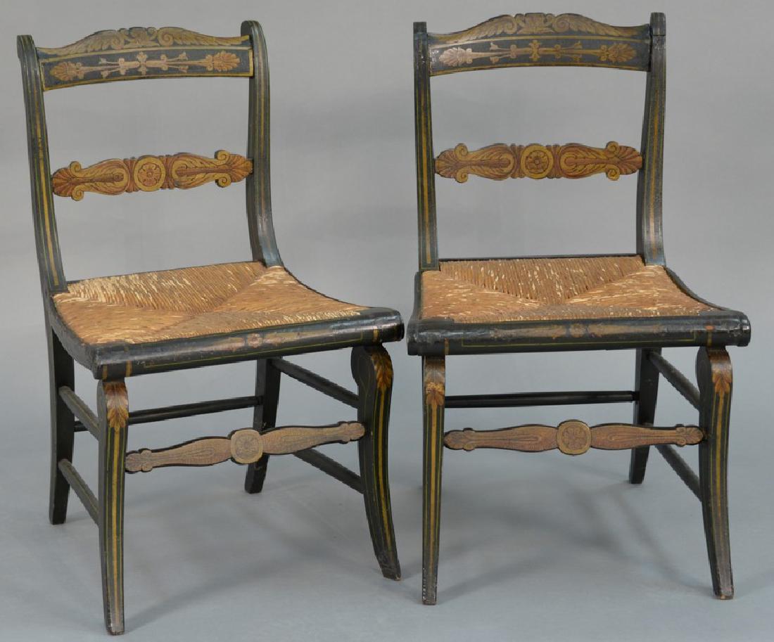 Pair of Federal slipper chairs in original paint and (1 of 4)