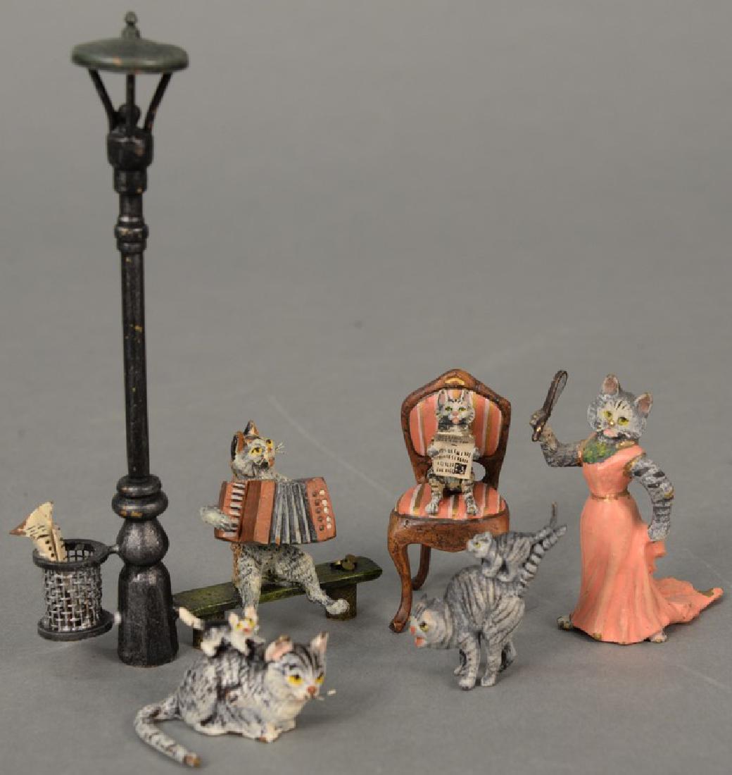 Five miniature Austrian cold painted bronze figural (1 of 4)