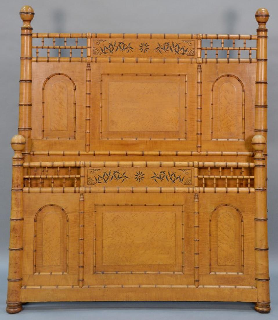 Faux bamboo Victorian double bed, excellent condition. (1 of 5)