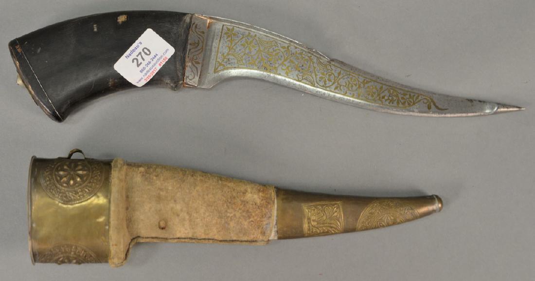 Middle Eastern Jambiya dagger with double edge blade, (1 of 2)