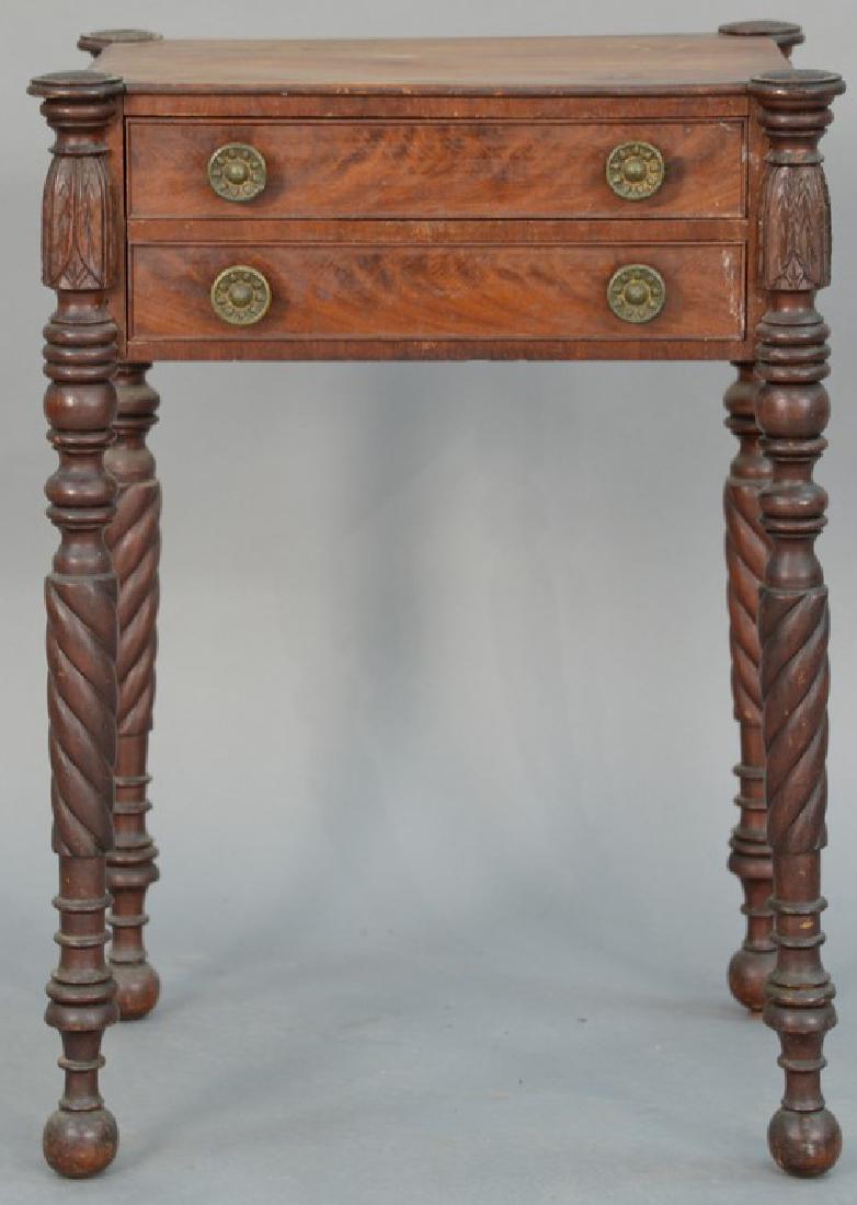 Sheraton mahogany two drawer stand with turret corners (1 of 3)