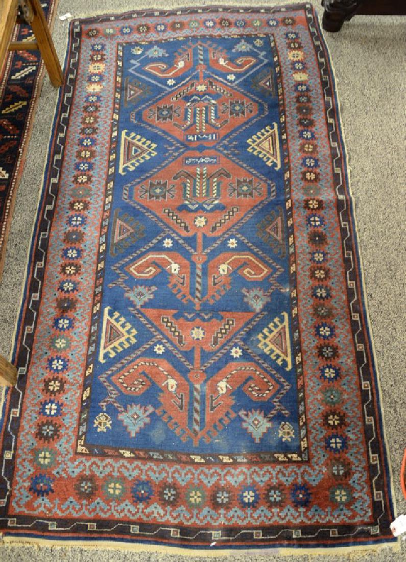 Caucasian Oriental throw rug.  3'7" x 6'11" (1 of 3)