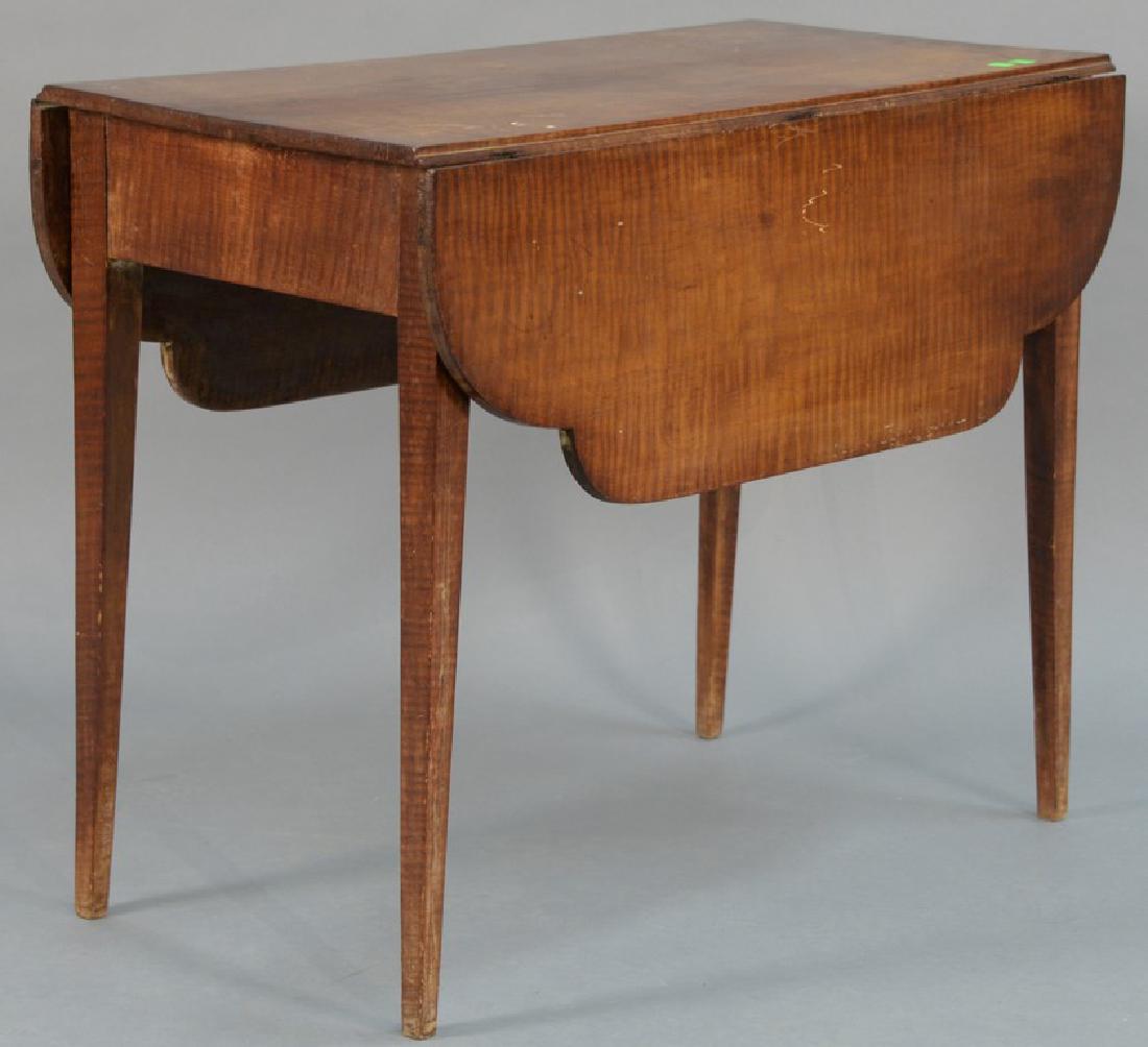 Federal tiger maple table with shaped drop leaves and (1 of 4)