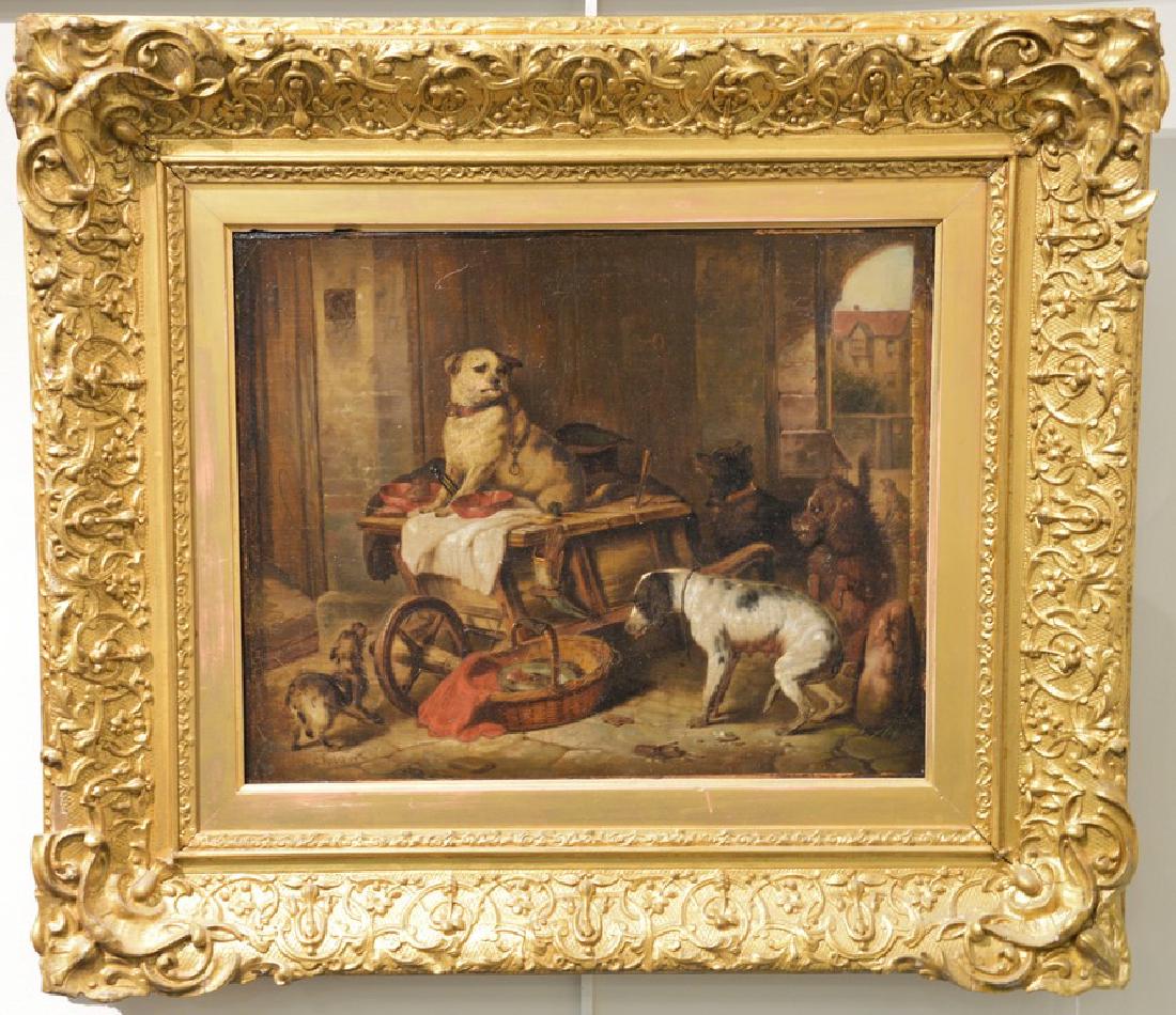 Carl Reichert (1836-1918)  oil on canvas  Dogs at Play (1 of 5)