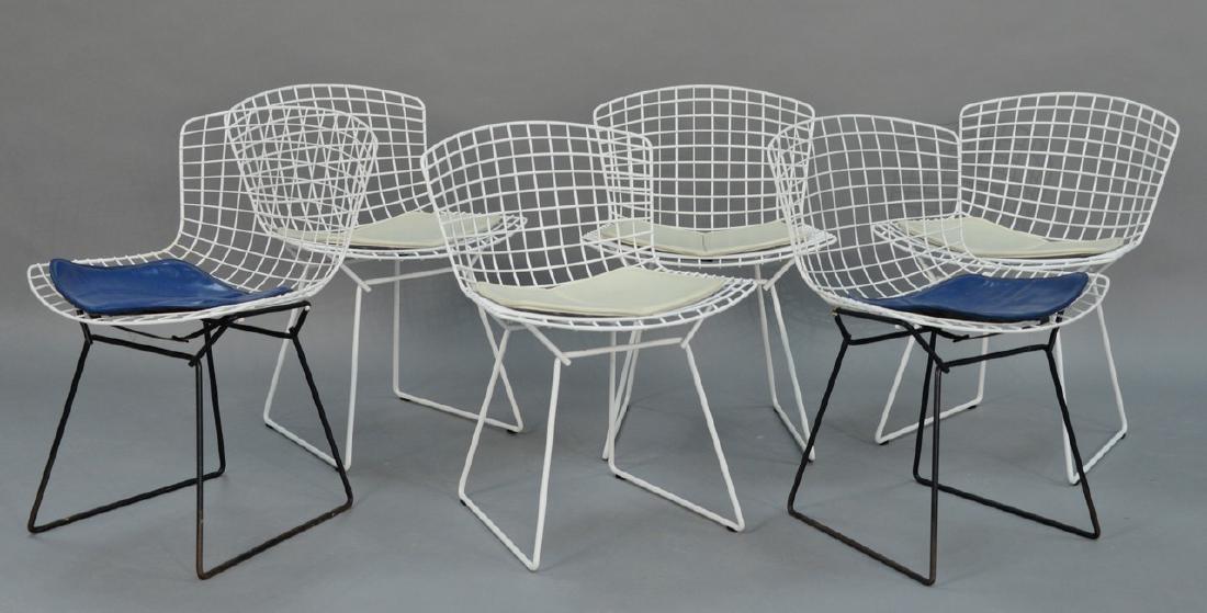 Set of six Bertoia for Knoll wire chairs.: Set of six Bertoia for Knoll wire chairs.